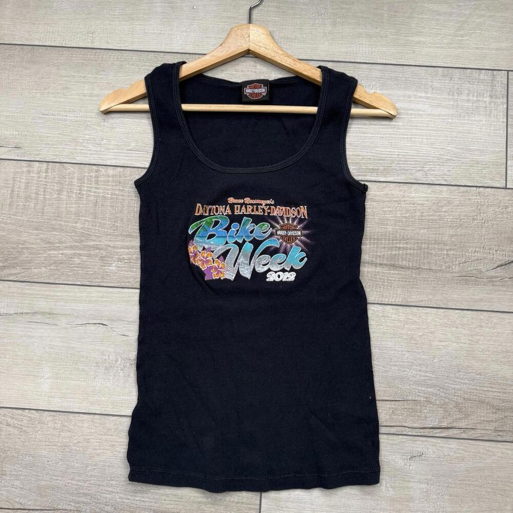 Harley-Davidson Bike Week 2012 Tank Top Daytona Beach Women’s Black Ribbed Tee